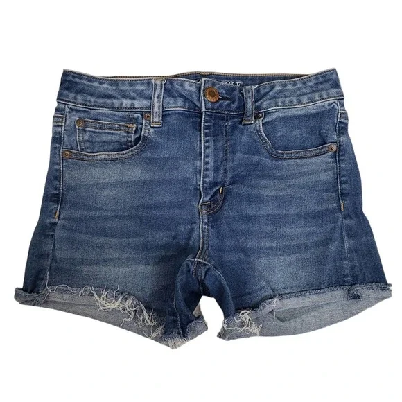 American Eagle Hi-Rise Shortie Denim Jean Shorts Womens 8 - Picture 1 of 10